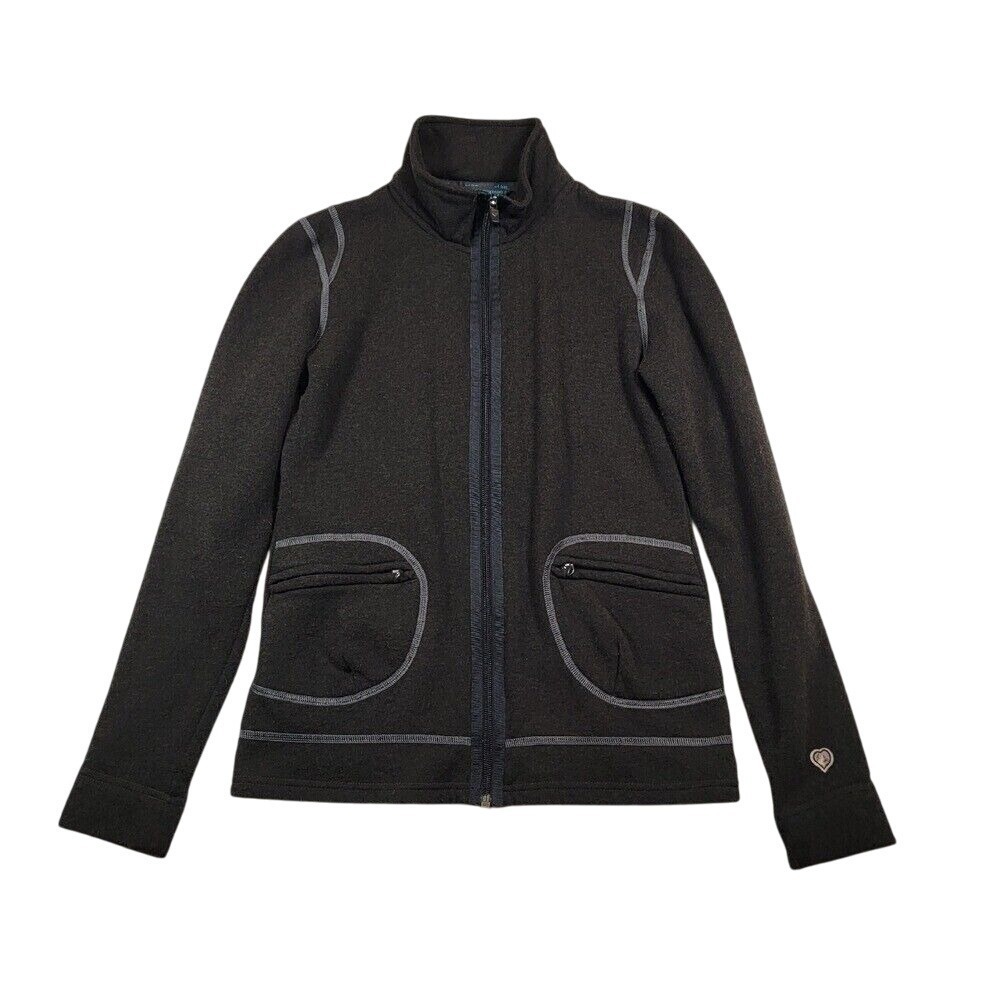 Kuhl Womens Kashmira Knit Fleece Full Zip Jacket Sz XS Dark Brown Outdoor Hiking